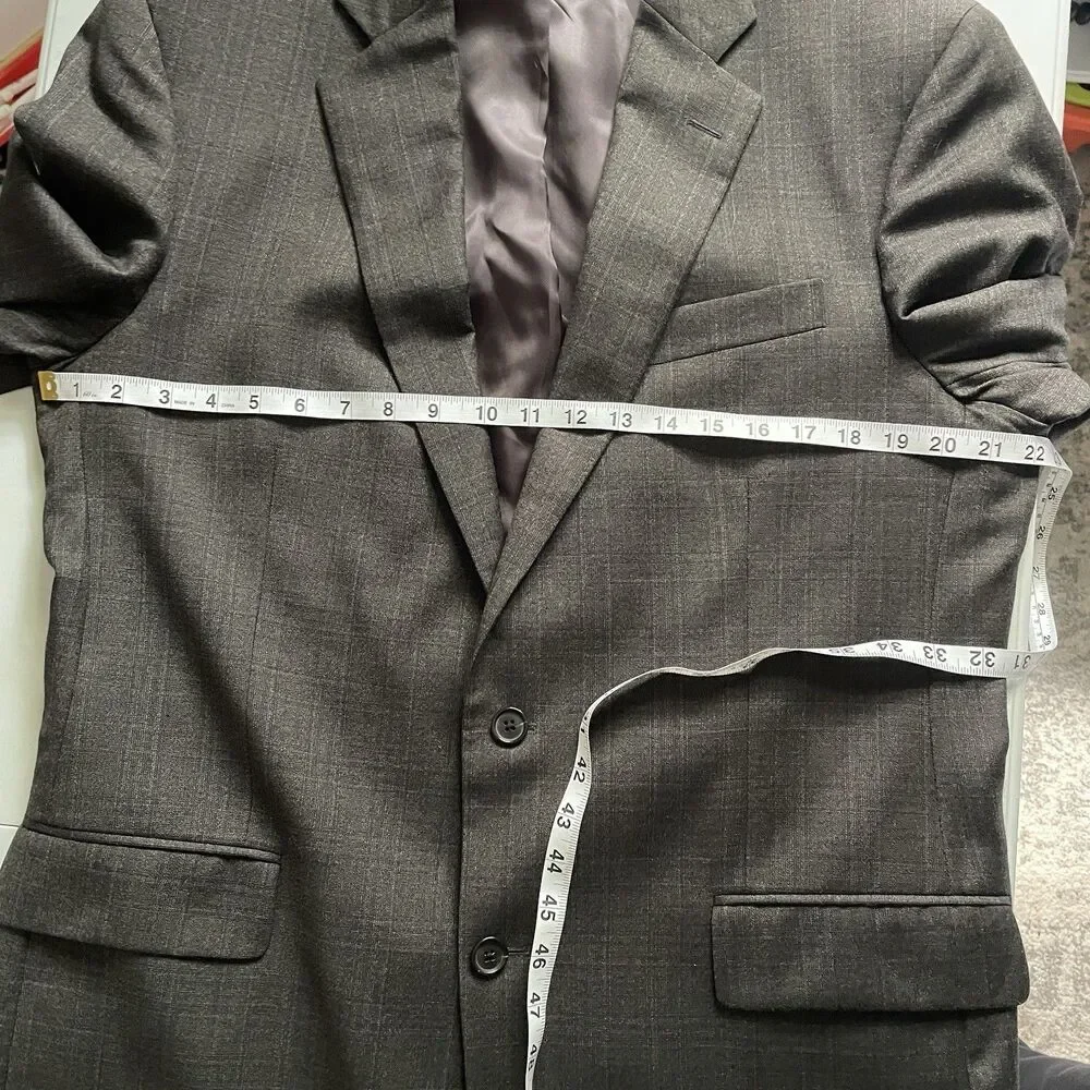 Brooks Brothers Makers 1818 Madison Sport Coat Blazer 42L 36W Gray Saxxon Wool